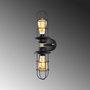 Opviq Mahoni - 13207 Lámpara de pared industrial negro y dorado